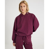 Red Neoprene Long Sleeve Diamante Hoodie