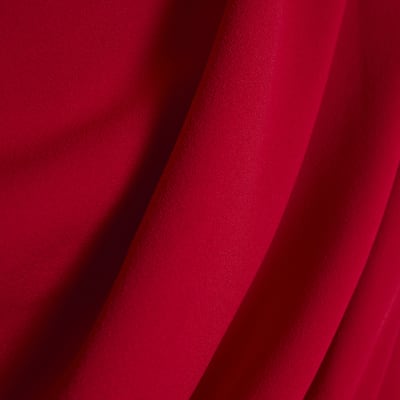 Red One Shoulder Draped Jumpsuit