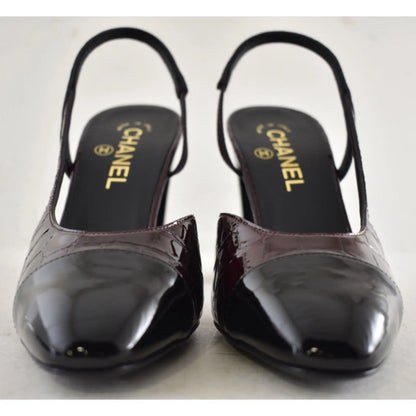 Chanel Slingback patent leather heels