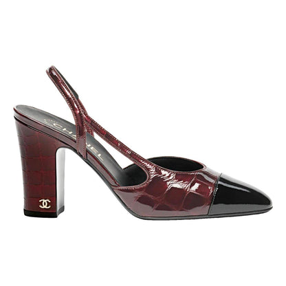 Chanel Slingback patent leather heels