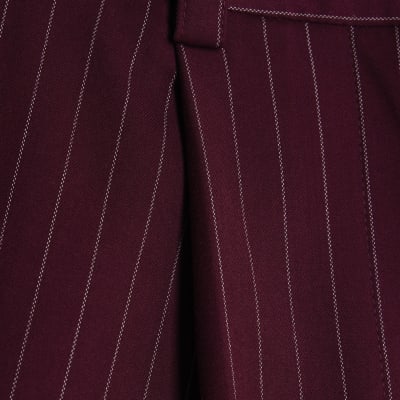 Red Pinstripe Tailored Shorts