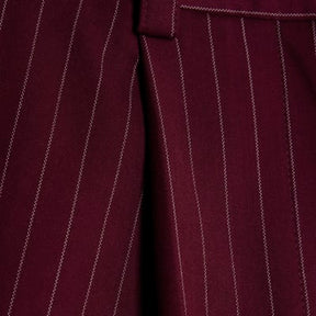 Red Pinstripe Tailored Shorts