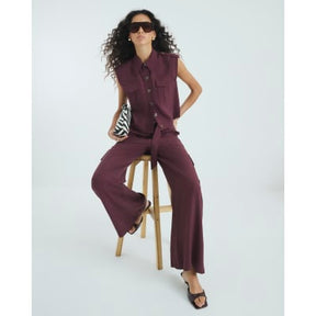 Red Premium Belted Utility Trousers