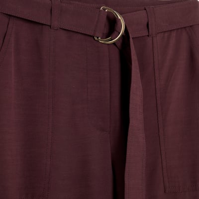 Red Premium Belted Utility Trousers