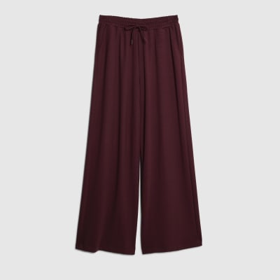 Red Premium High Waisted Wide Leg Joggers