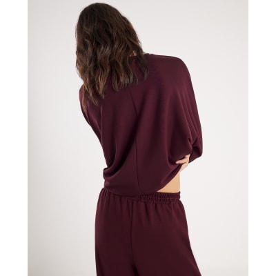 Red Premium High Waisted Wide Leg Joggers