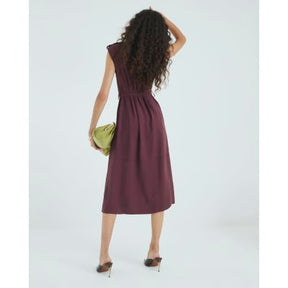 Red Premium Midi Utility Shirt Dress