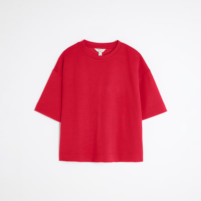 Red Premium Short Sleeve Boxy T-shirt