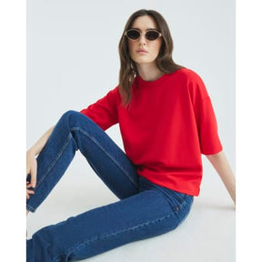 Red Premium Short Sleeve Boxy T-shirt