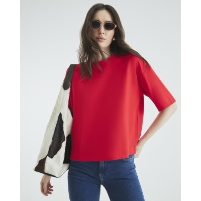 Red Premium Short Sleeve Boxy T-shirt