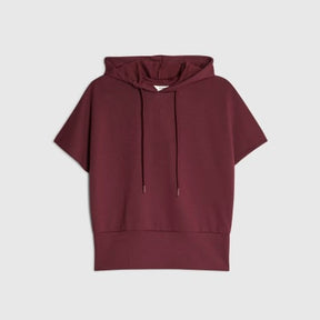 Red Premium Short Sleeve Hooded Top