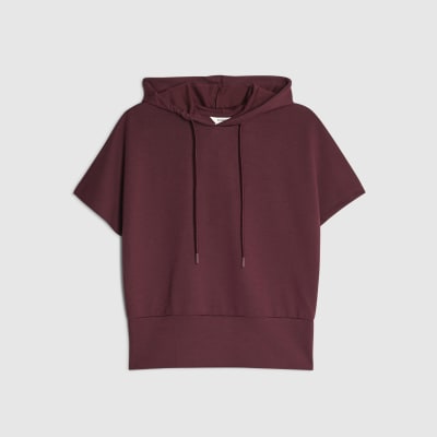 Red Premium Short Sleeve Hooded Top