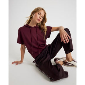 Red Premium Short Sleeve Hooded Top