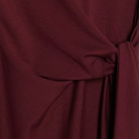 Red Premium Short Sleeve Knot Midi Dress