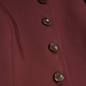 Red Puffed Sleeve Tailored Blazer