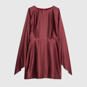 Red satin Cape Mini Dress
