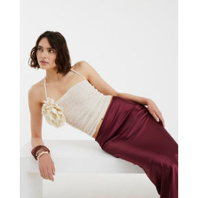 Red Satin Maxi Skirt