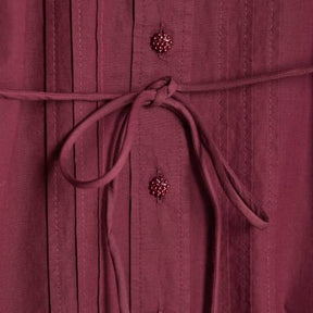 Red Scalloped Collar Mini Shirt Dress