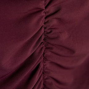 Red Short Sleeve Cowl Neck Top