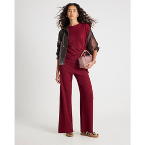 Red Short Sleeve Textured Tie T-shirt