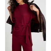 Red Short Sleeve Textured Tie T-shirt