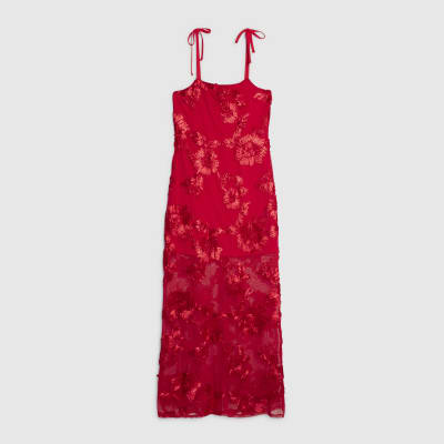 Red Sleeveless Cornelli Maxi Dress