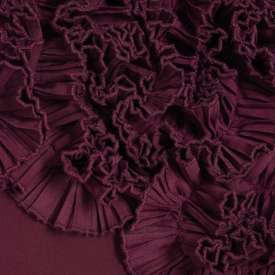 Red Sleeveless Ruffle Bodysuit