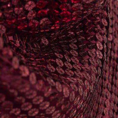 Red Sleeveless Sequin Cowl Neck Cami Top