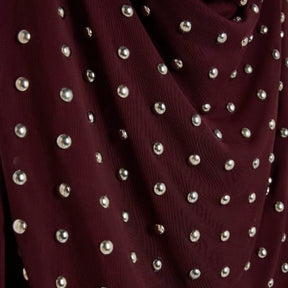 Red Sleeveless Studded Cowl Neck Cami Top