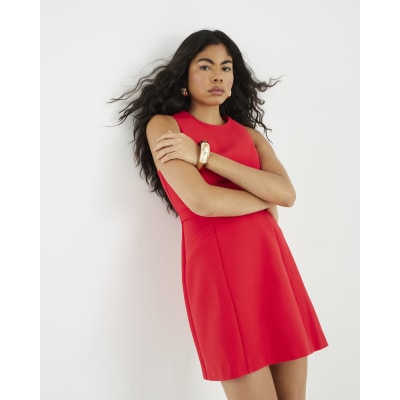 Red Snaffle Front Mini Shift Dress