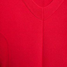 Red Structured Sleeve Knitted Top