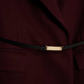 Red Tailored Belted Coat