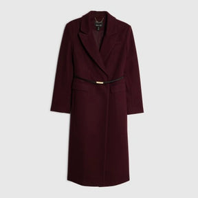 Red Tailored Belted Coat