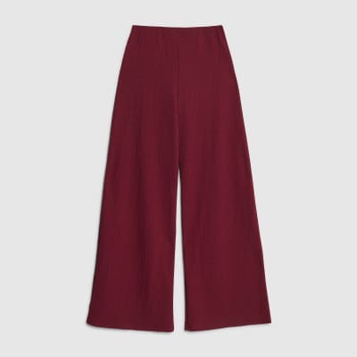 Red Textured Trousers