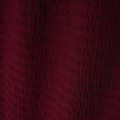 Red Textured Wide Leg Trousers