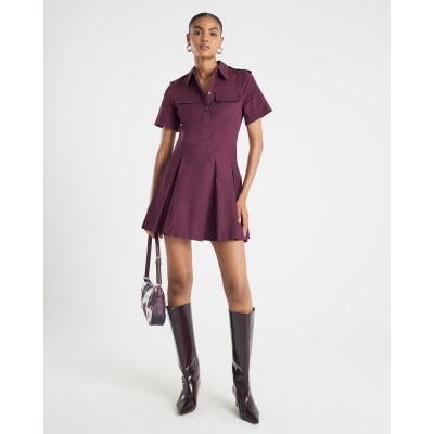 Red Utility Mini Dress