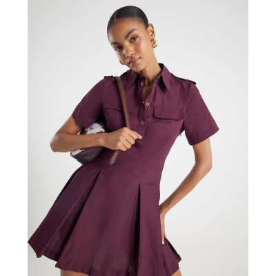 Red Utility Mini Dress