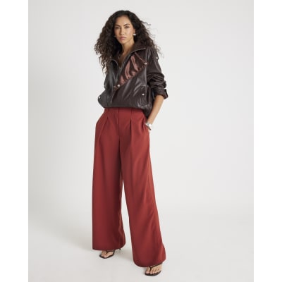 Red Wide Leg Trousers