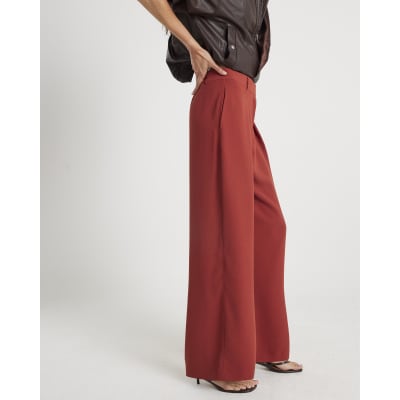 Red Wide Leg Trousers