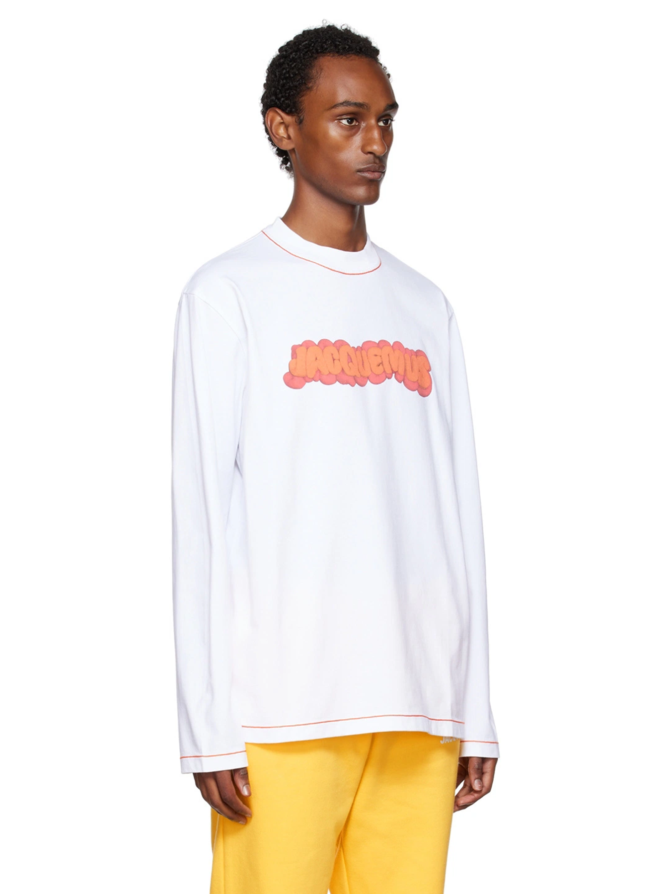 Jacquemus Pate A Modeler Print Logo Paste Le Long Sleeved T-Shirt White