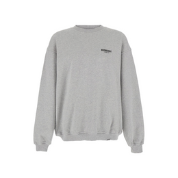 Represent Grey Crewneck Sweatshirt with Logo Lettering on the Front and Maxi Logo Print on the Rear in Cotton Man
