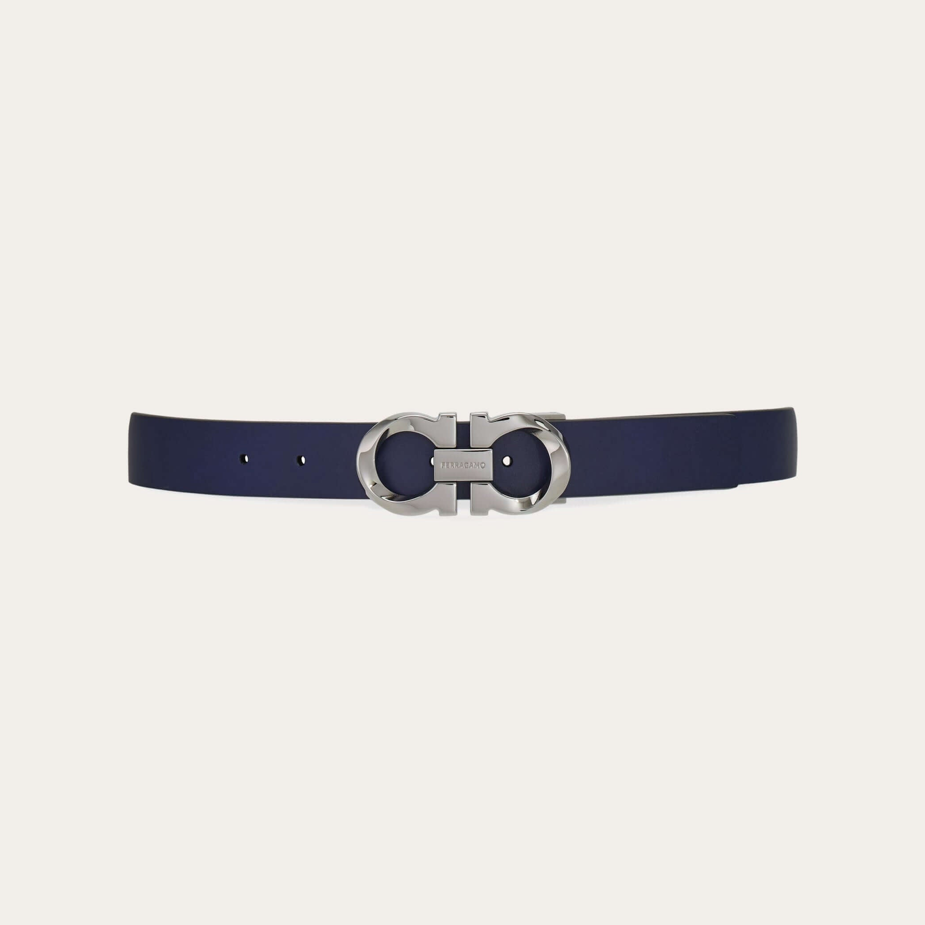 Reversible and adjustable twisted Gancini belt
