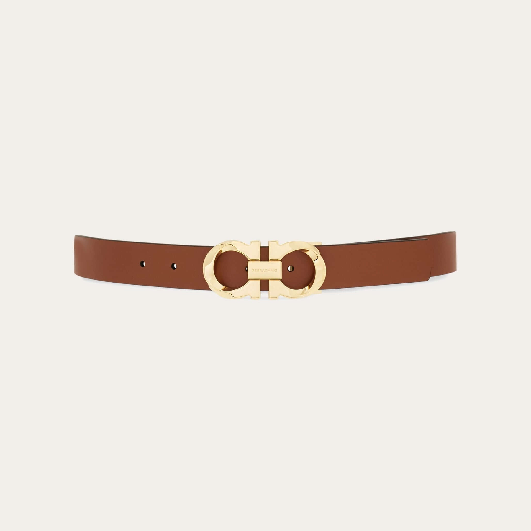 Reversible and adjustable twisted Gancini belt