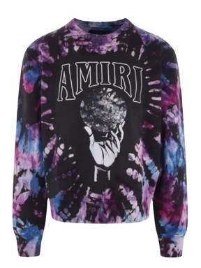 Amiri Crystal Ball Tie Dye Purple Sweatshirt