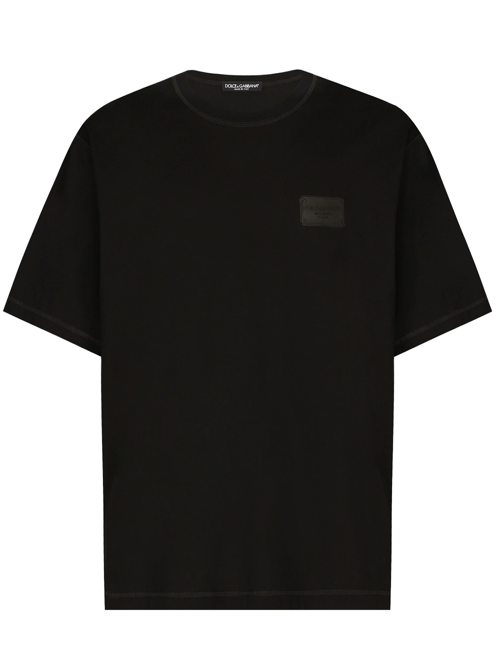Dolce & Gabbana Black Logo Detail T-Shirt in Black