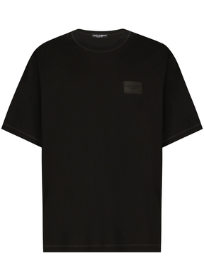 Dolce & Gabbana Black Logo Detail T-Shirt in Black
