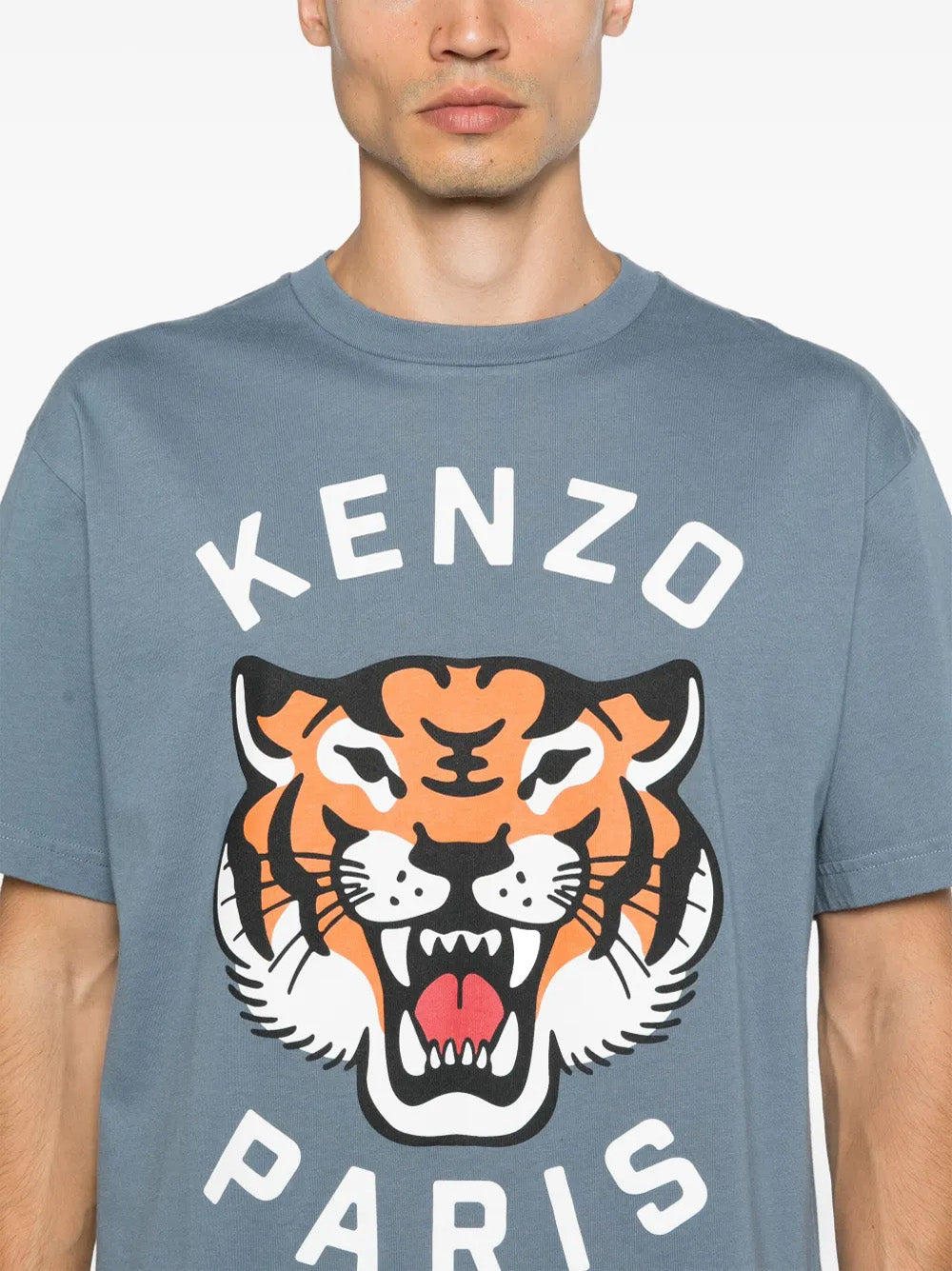 Kenzo Lucky Tiger Printed T-Shirt in Blue