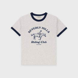 BH Riding Club Ringer Tee - Heather Gray/Dark Navy