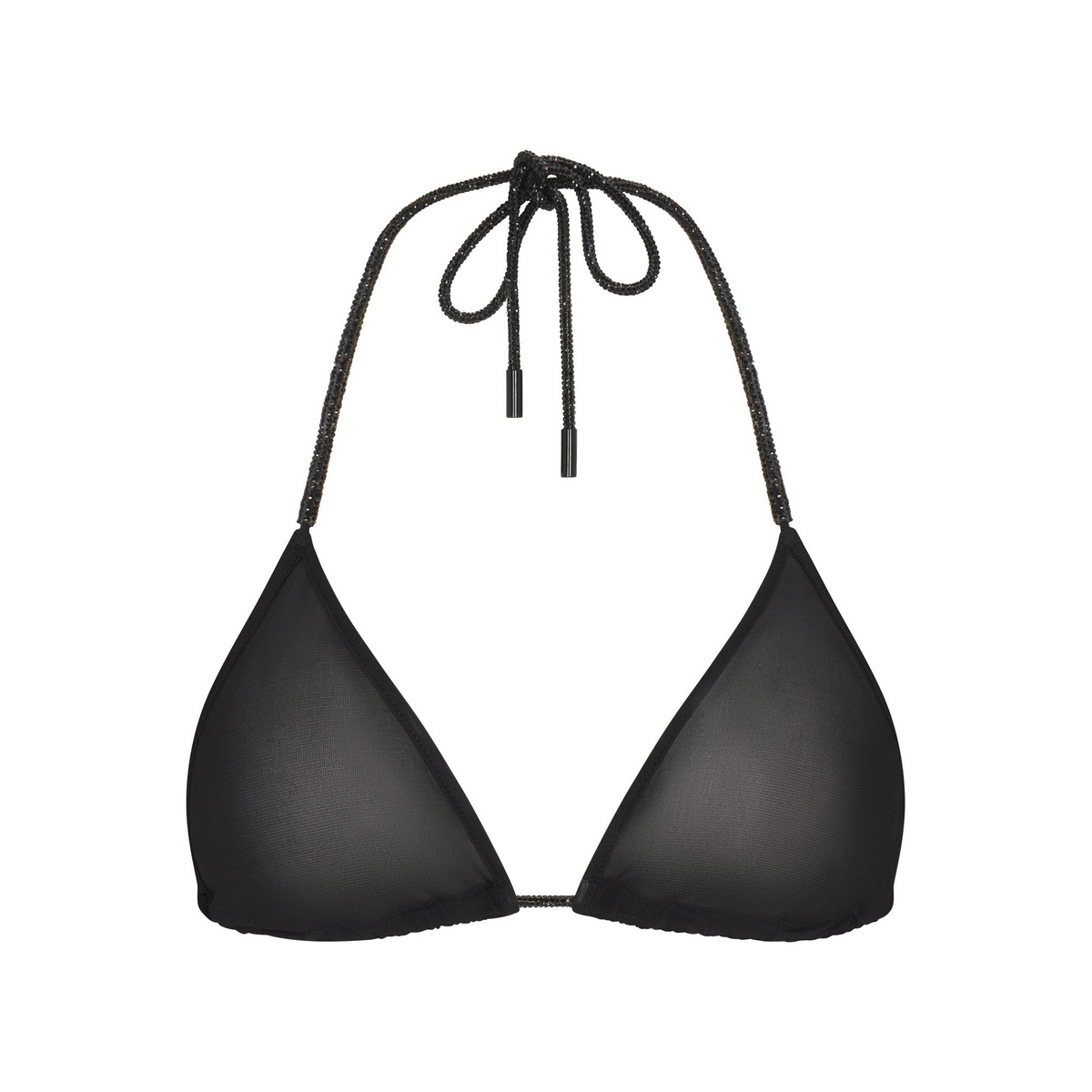 RHINESTONE KNIT TRIANGLE BRALETTE | ONYX