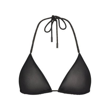 RHINESTONE KNIT TRIANGLE BRALETTE | ONYX